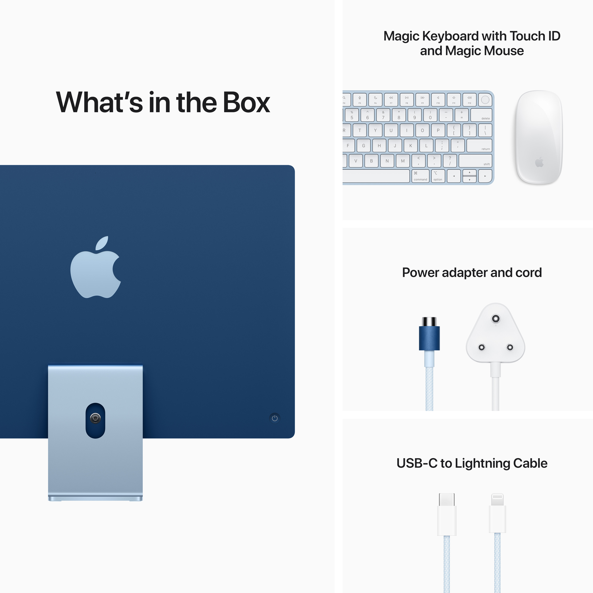Apple iMac 24 Inch 4.5K Retina Display 2021 (M1 Chip, 8GB, 256GB, Apple,  macOS Big Sur, Blue)